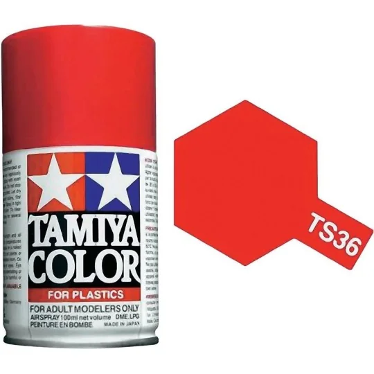 Paint bomb red Fluo brilliant TS36 Tamiya - 85036 85036-Tamiya TS36 Bright Fluorescent Red Spray Paint - 85036