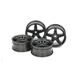 Jantes 5 branches noires 24mm (x4) Tamiya Tamiya 54853 - 1