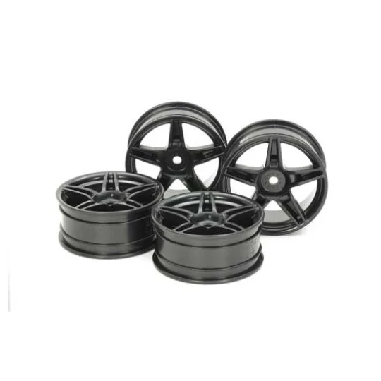 5-spoke black rims 24mm (x4) Tamiya Tamiya 54853 - 1 54853-5-spoke black rims 24mm (x4) Tamiya - 54853