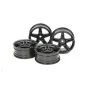 54853-Jantes 5 branches noires 24mm (x4) Tamiya - 54853