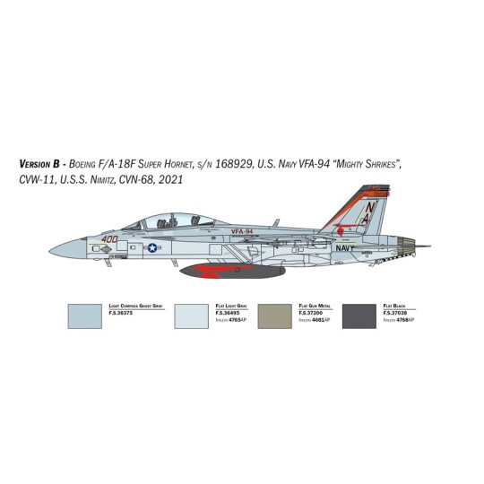 I2823-Avion F/A-18F Super Hornet U.S. Navy Spec.Colors 1/48 Italeri - I2823