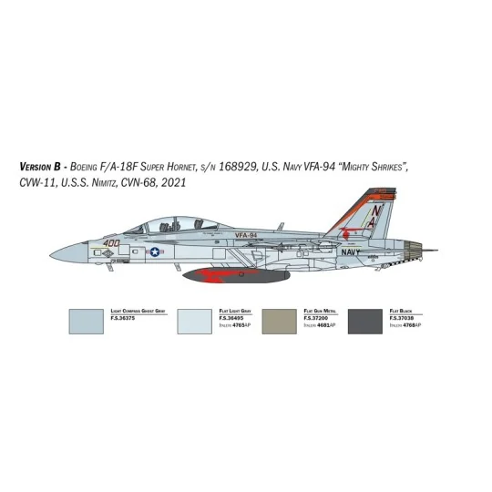 Avion F/A-18F Super Hornet U.S. Navy Spec.Colors 1/48 Italeri Italeri I2823 - 5 I2823-Avion F/A-18F Super Hornet U.S. Navy Spec.Colors 1/48 Italeri - I2823