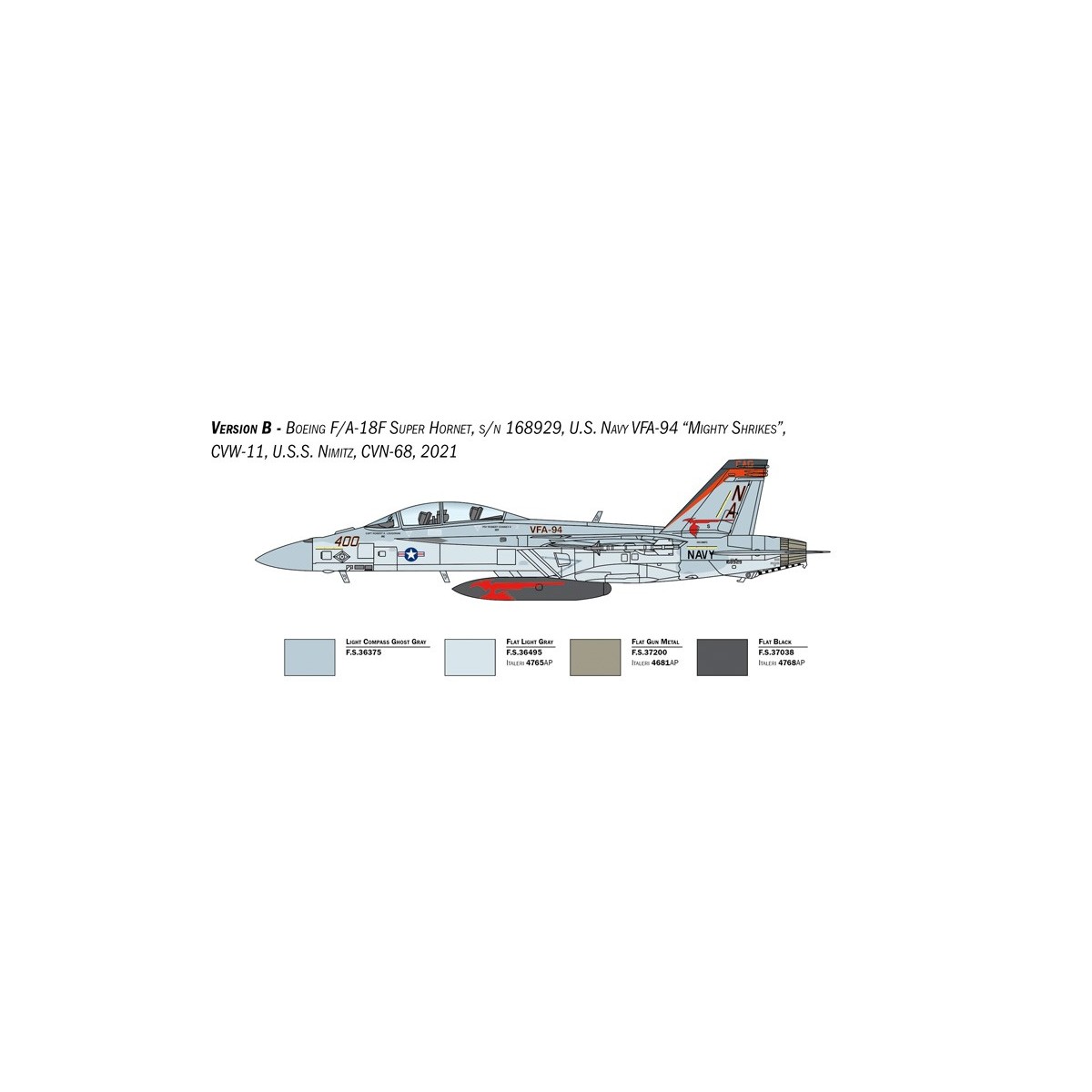 Avion F/A-18F Super Hornet U.S. Navy Spec.Colors 1/48 Italeri Italeri I2823 - 5