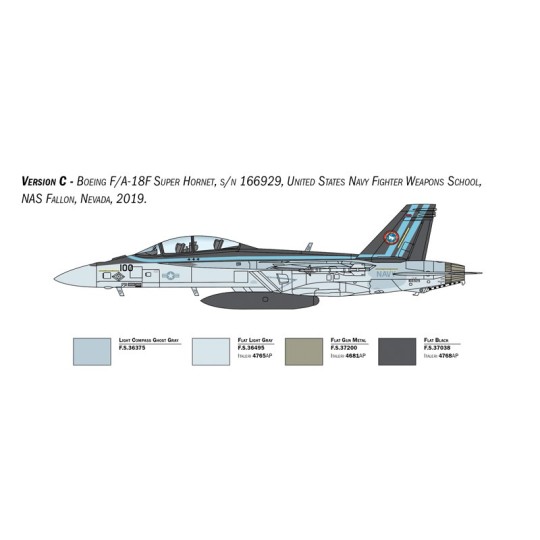 I2823-Avion F/A-18F Super Hornet U.S. Navy Spec.Colors 1/48 Italeri - I2823