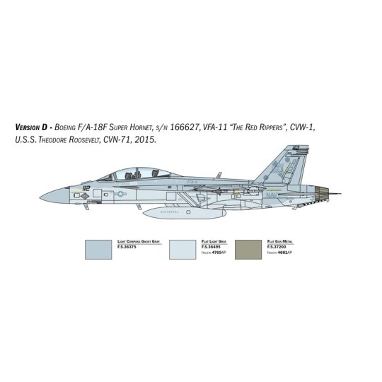 I2823-Avion F/A-18F Super Hornet U.S. Navy Spec.Colors 1/48 Italeri - I2823