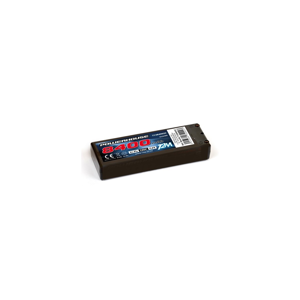 Li-Po HV 8400mAh 130C 2S 7.6V coqué (PK 5mm) T2M T2M T1384002C - 1