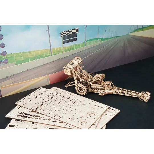 Dragster Top Fuel Puzzle 3D bois UGEARS UGEARS UG-70174 - 4 UG-70174-Dragster Top Fuel Puzzle 3D bois UGEARS - UG-70174