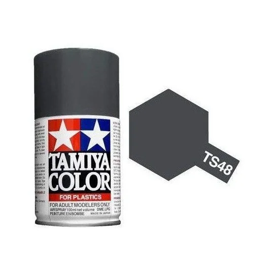 Peinture bombe Gris Gunship mat TS48 Tamiya Tamiya 85048 - 1 85048-Peinture bombe Gris Gunship mat TS48 Tamiya - 85048