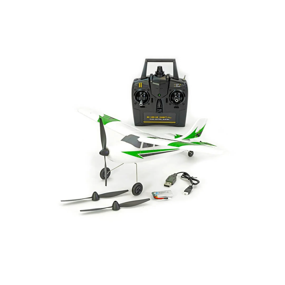 Mini Trainstar 400mm V2 Green Aircraft with Volantex RTF Flight Stabilizer Volantex V761-1V2G - 1