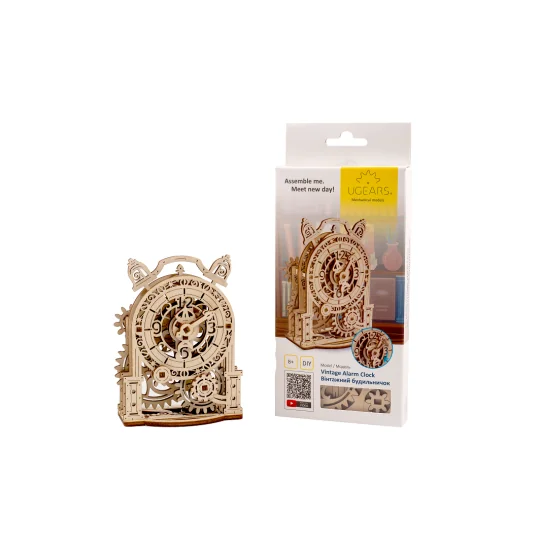 Réveil Vintage Puzzle 3D bois UGEARS UGEARS UG-70163 - 4 UG-70163-Réveil Vintage Puzzle 3D bois UGEARS - UG-70163