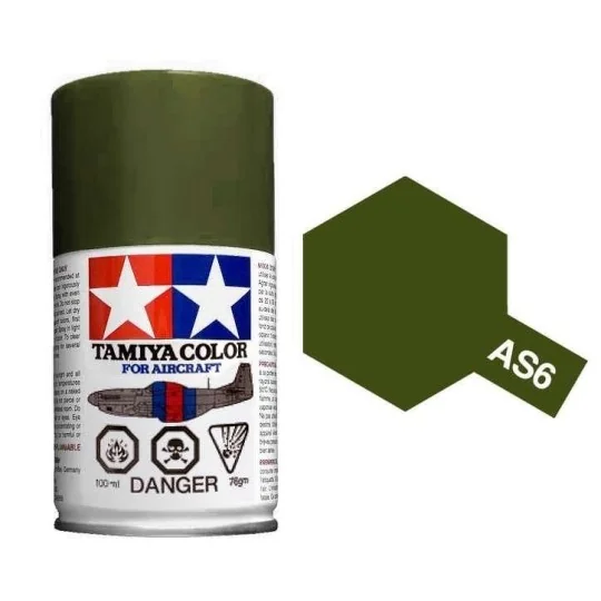 86506-Peinture bombe Vert Olive Terne USAAF AS6 Tamiya - 86506