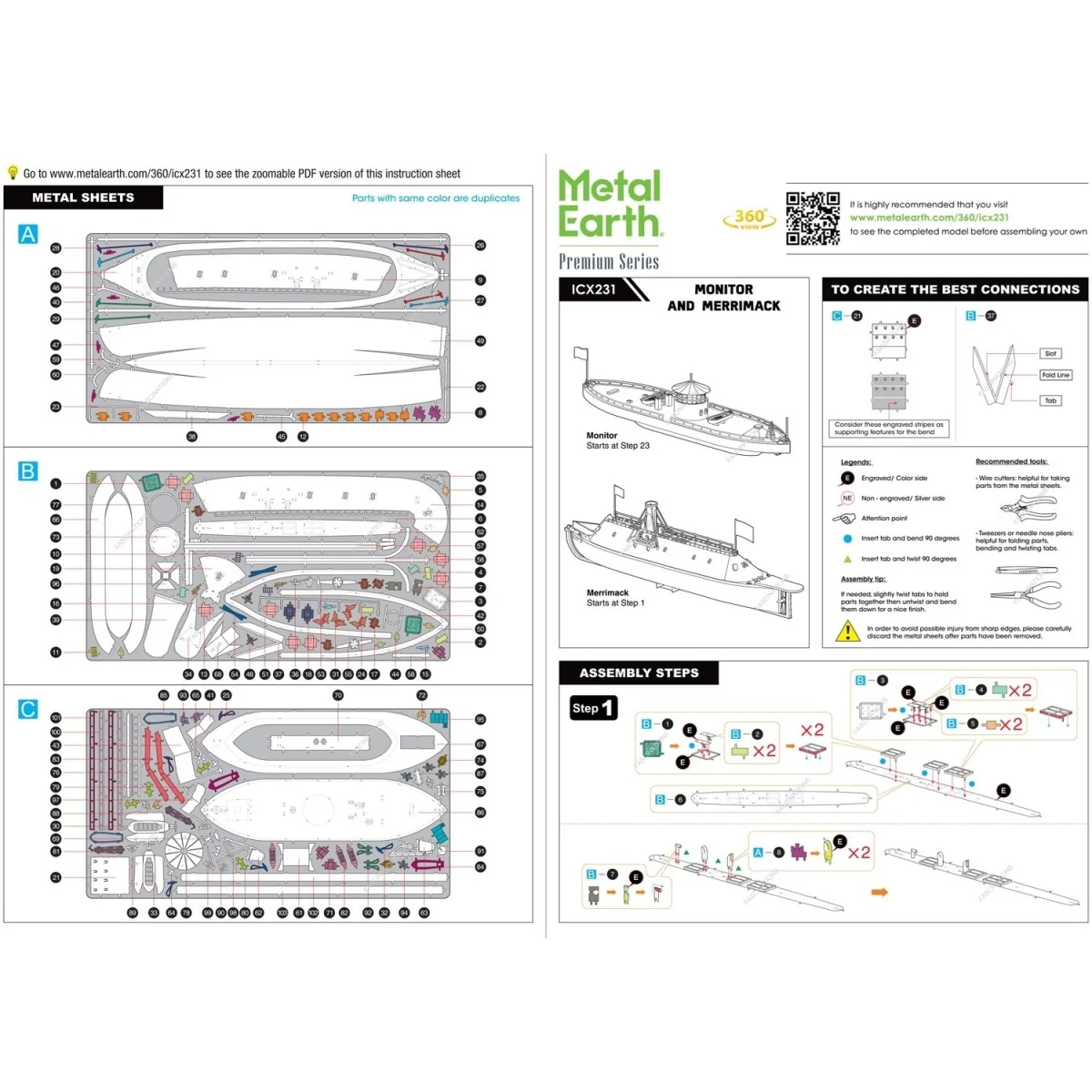 Iconx Boats Monitor & Merrimack Metal Earth Metal Earth ICX231 - 6