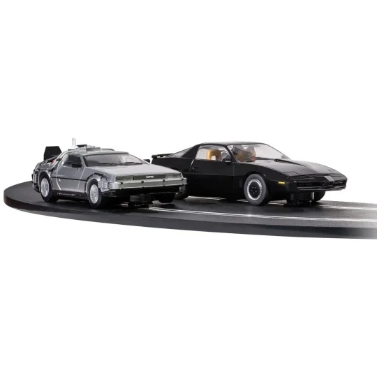 C1431-1980s TV Slot Car Track - Back to the Future vs Knight Rider 1/32 Scalextric - C1431