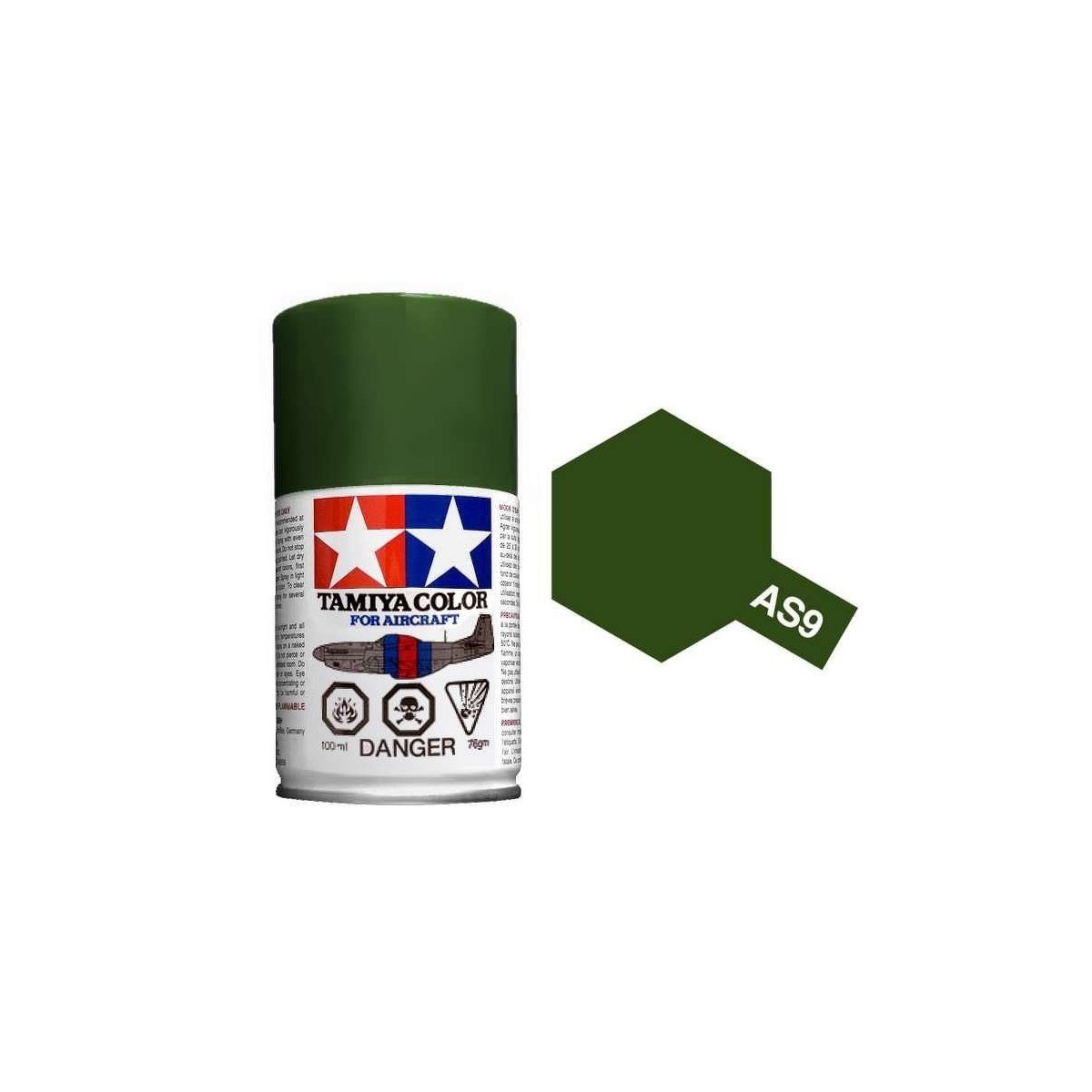 Peinture bombe Vert Foncé RAF AS9 Tamiya Tamiya 86509 - 1