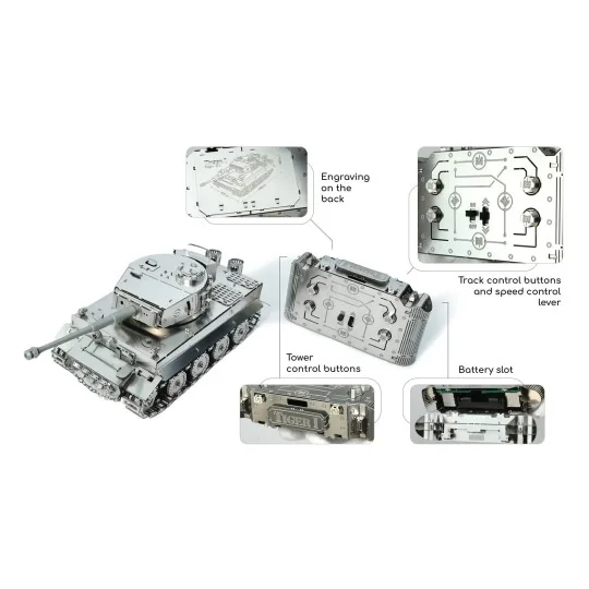 T4M38058-Tank Tiger Radio Controlled Metal Mechanical Construction Kit - Time for Machine