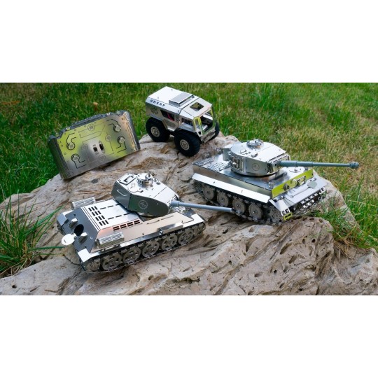 T4M38058-Tank Tiger Radiocommandé kit construction mécanique métal - Time for Machine
