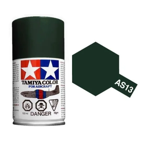 Tamiya Dark Green USAF AS13 Spray Paint - 86513 - 86513 86513-Tamiya Dark Green USAF AS13 Spray Paint - 86513