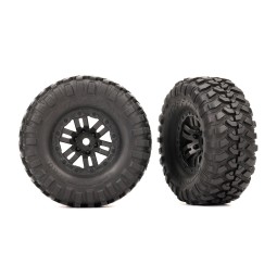 Pneu Canyon Trail 2.2x1.0" + Jante Noir (x2) Defender TRX-4M Traxxas Traxxas TRX-9773 - 1
