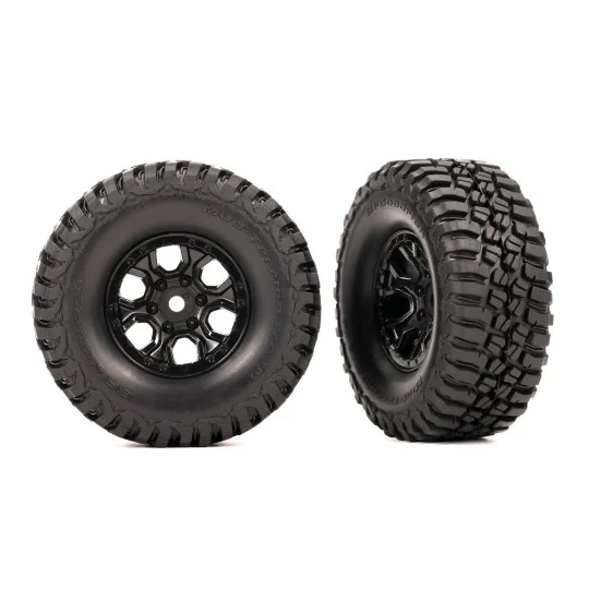 TRX-9774-BFGoodrich Mud-Terrain 2.2x1.0 " Tire + Black Rim (x2) Bronco TRX-4M Traxxas - TRX-9774