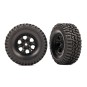 TRX-9774-Pneu BFGoodrich Mud-Terrain  2.2x1.0" + Jante Noir (x2) Bronco TRX-4M Traxxas