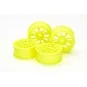 54850-Jantes 24mm Type BBS Jaune Fluo (x4) Tamiya - 54850