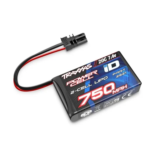 LiPo 2S 7.4V 750mAh 20C ID Traxxas Traxxas TRX-2821 - 1 TRX-2821-Batterie LiPo 2S 7,4 V 750 mAh 20C ID Traxxas - TRX-2821
