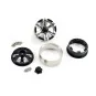 Beadlock 1.9" aluminum 6-spoke gray/black heavy wheels 1/10 (2) Fastrax Fastrax FAST0145 - 2 FAST0145-Fastrax 1/10 (2) Fastrax 6-spoke 1/10" aluminum beadlock heavy-duty rims, grey/black - FAST0145