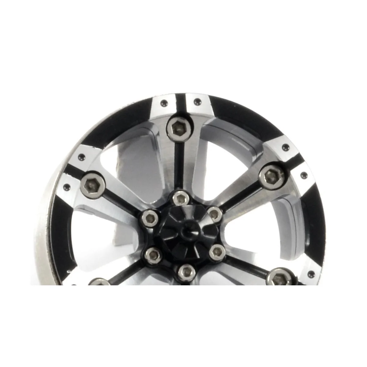 Beadlock 1.9" aluminum 6-spoke gray/black heavy wheels 1/10 (2) Fastrax Fastrax FAST0145 - 3 Beadlock 1.9" aluminum 6-spoke gray/black heavy wheels 1/10 (2) Fastrax Fastrax FAST0145 - 3