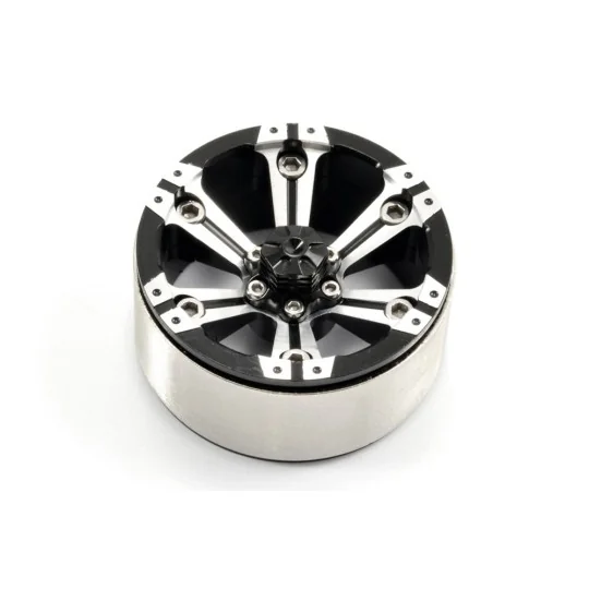 Beadlock 1.9" aluminum 6-spoke gray/black heavy wheels 1/10 (2) Fastrax Fastrax FAST0145 - 1 FAST0145-Fastrax 1/10 (2) Fastrax 6-spoke 1/10" aluminum beadlock heavy-duty rims, grey/black - FAST0145