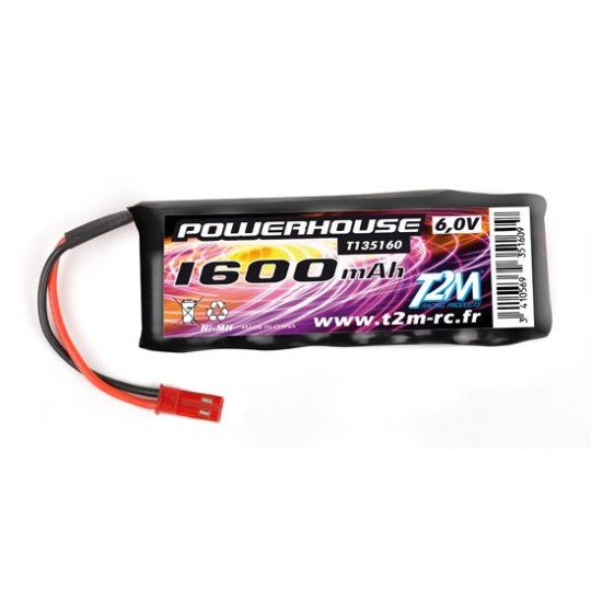 T135160-Long Accu Reception 6V 1600mAh Ni-Mh JST T2M
