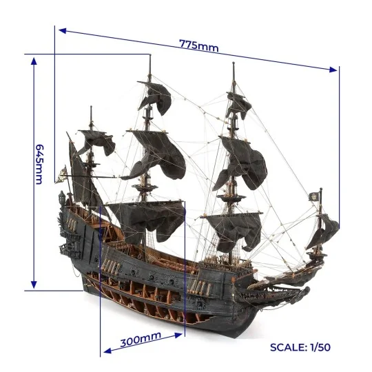 Hollandais volant 1/50 kit construction bois OcCre OcCre 14010 - 2 14010-Hollandais volant 1/50 kit construction bois OcCre - 14010