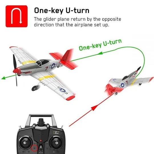 P-51D Mustang 400mm V1 Red Aircraft with Volantex RTF Flight Stabilizer Volantex V761-5V2R - 4 V761-5V2R-Volantex P-51D Mustang 400mm V1 Red Airplane with Flight Stabilizer RTF - V761-5V2R