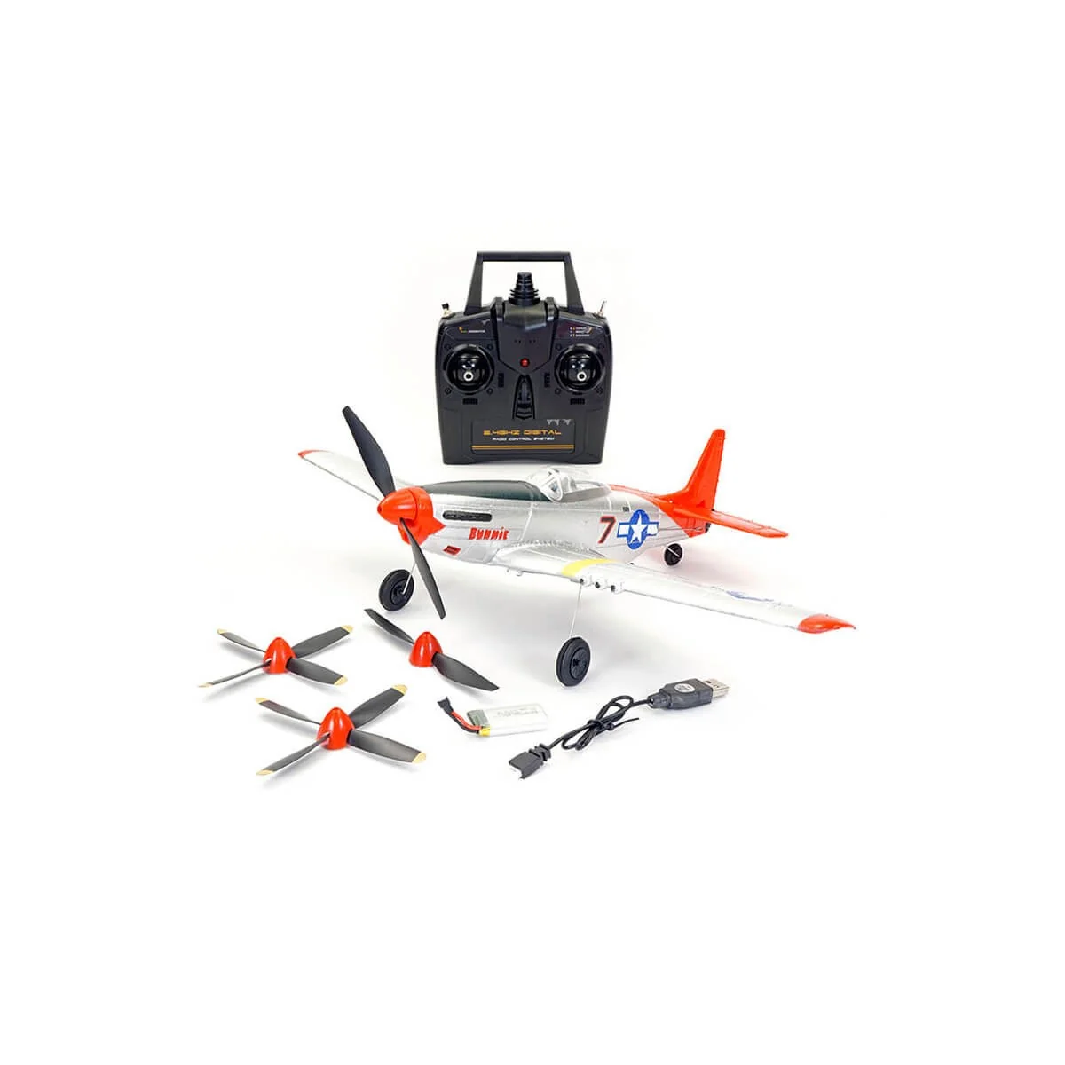 P-51D Mustang 400mm V1 Red Aircraft with Volantex RTF Flight Stabilizer Volantex V761-5V2R - 1 P-51D Mustang 400mm V1 Red Aircraft with Volantex RTF Flight Stabilizer Volantex V761-5V2R - 1