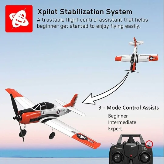 V761-9-Avion T-28 Trojan 400mm avec stabilisateur de vol RTF Volantex