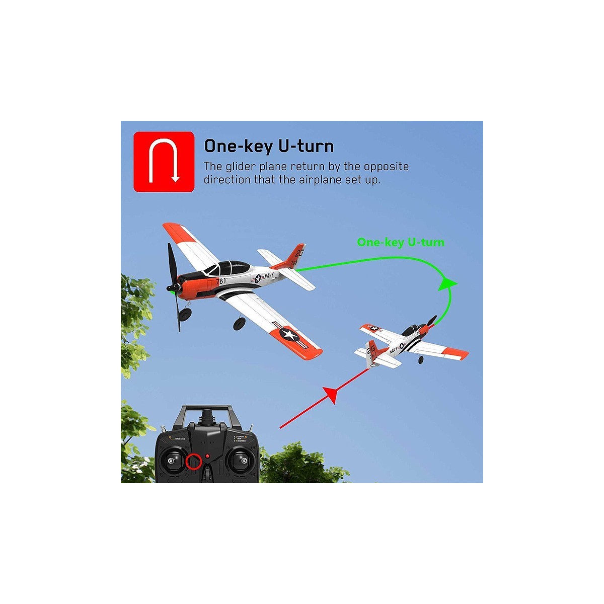 Avion T-28 Trojan 400mm avec stabilisateur de vol RTF Volantex Volantex V761-9 - 5