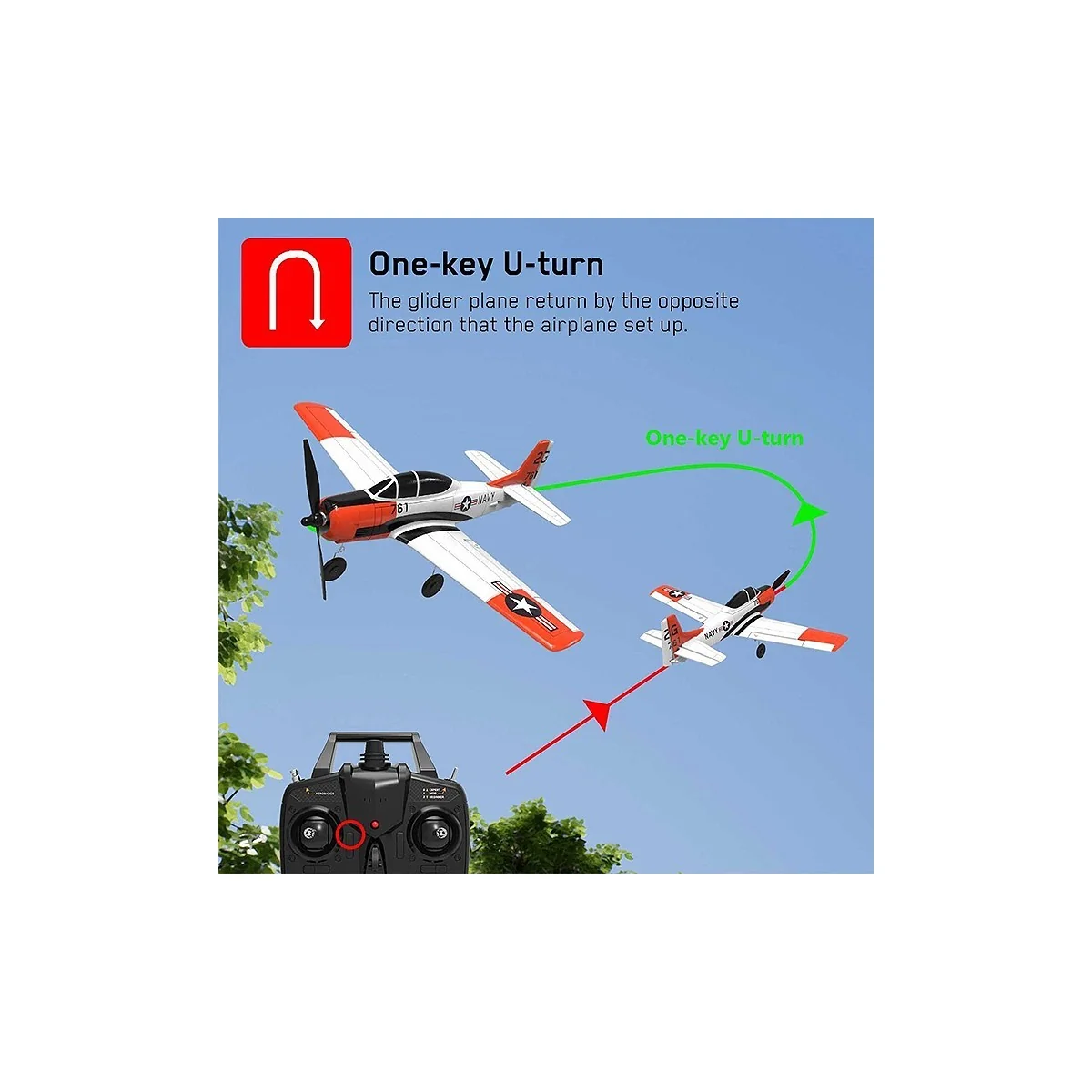T-28 Trojan 400mm aircraft with RTF Volantex flight stabilizer Volantex V761-9 - 5