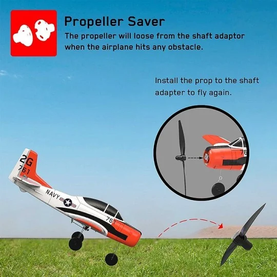 V761-9-Volantex T-28 Trojan 400mm Aircraft with RTF Flight Stabilizer - V761-9
