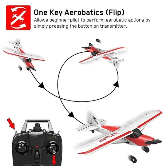 V761-4-Volantex RTF Cub 500 Sport Airplane - 500mm with Flight Stabilizer - V761-4