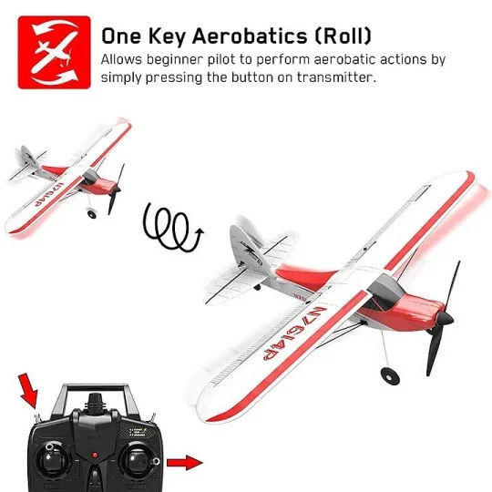 V761-4-Volantex RTF Cub 500 Sport Airplane - 500mm with Flight Stabilizer - V761-4