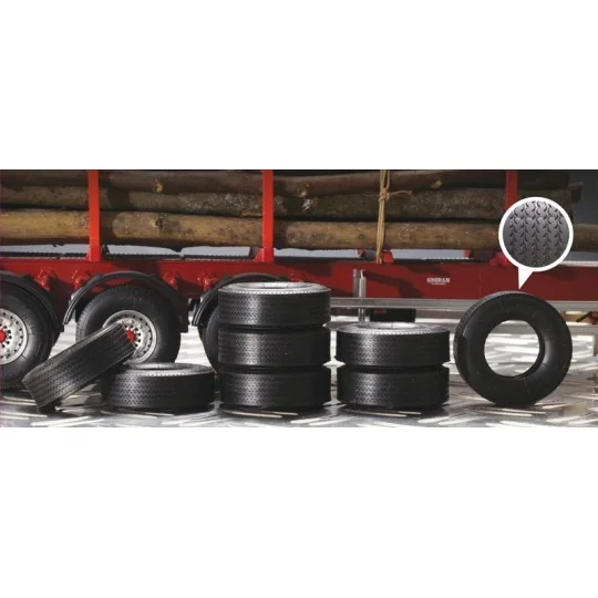 I3890-Truck trailer tires (x8) 1/24 Italeri