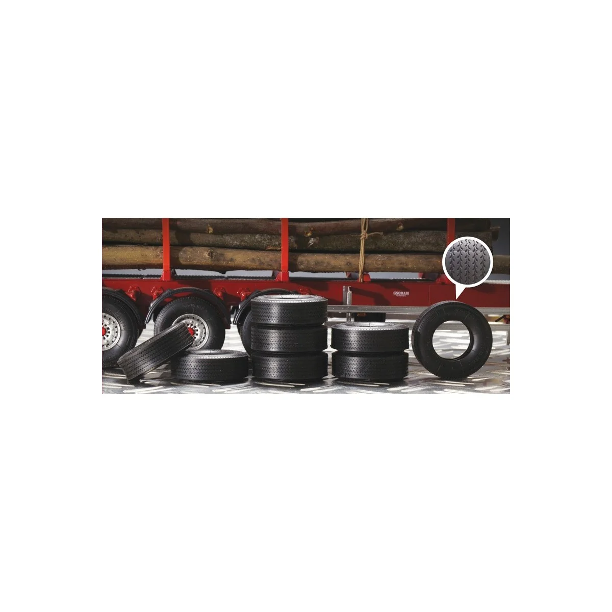 Truck trailer tires (x8) 1/24 Italeri Italeri I3890 - 1