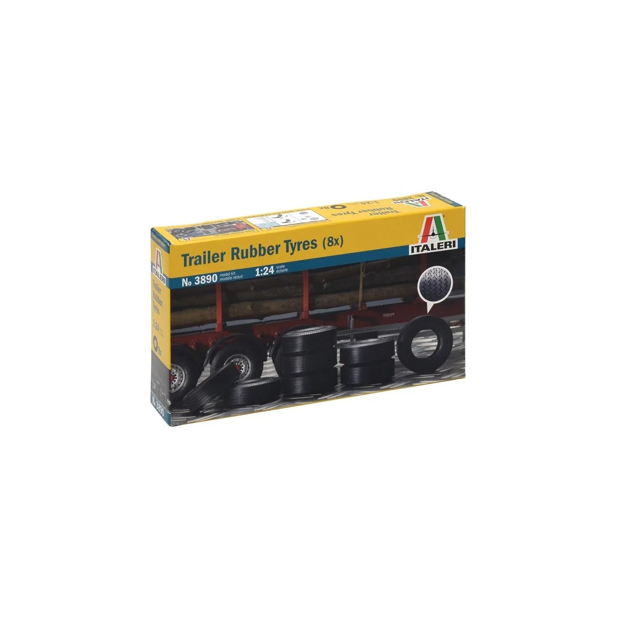 Pneus de remorque camions (x8) 1/24 Italeri Italeri I3890 - 3
