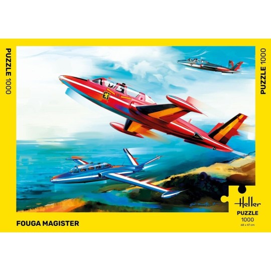 HEL-20510-Puzzle Fouga Magister, 1000 pièces Heller