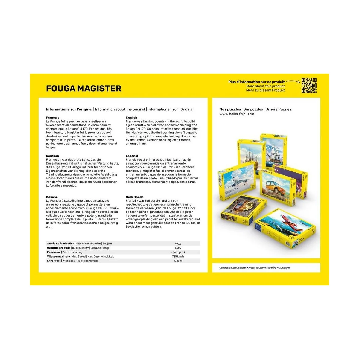 Puzzle Fouga Magister, 1000 pièces Heller Heller 20510 - 3
