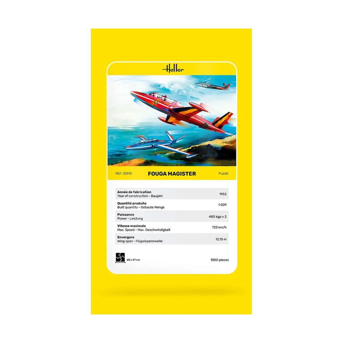 Fouga Magister Puzzle, 1000 Heller pieces Heller 20510 - 4 Fouga Magister Puzzle, 1000 Heller pieces Heller 20510 - 4
