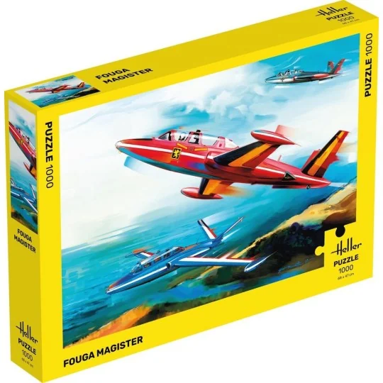 HEL-20510-Puzzle Fouga Magister, 1000 pièces Heller - HEL-20510