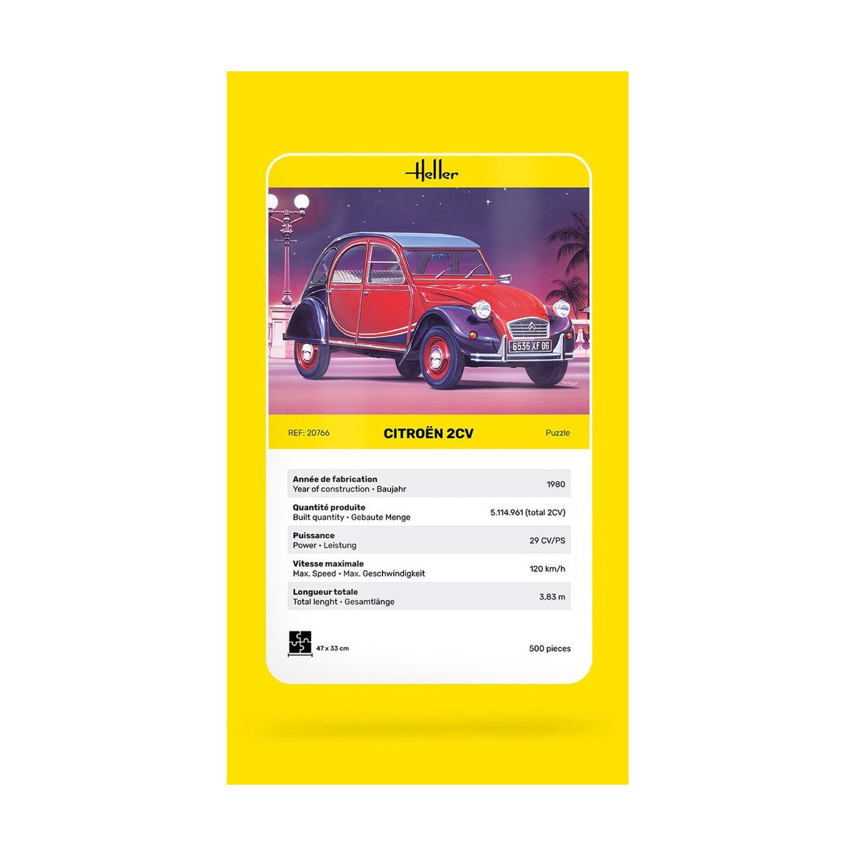 Puzzle Citroën 2CV, 500 pièces Heller Heller 20766 - 4