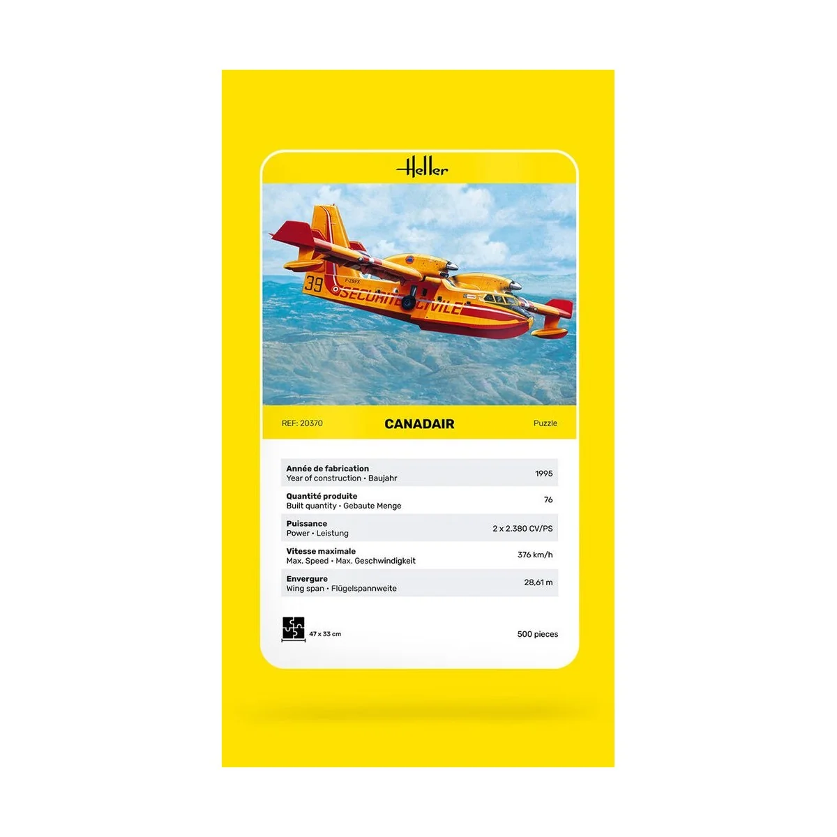 Puzzle Canadair, 500 pièces Heller Heller HEL-20370 - 3