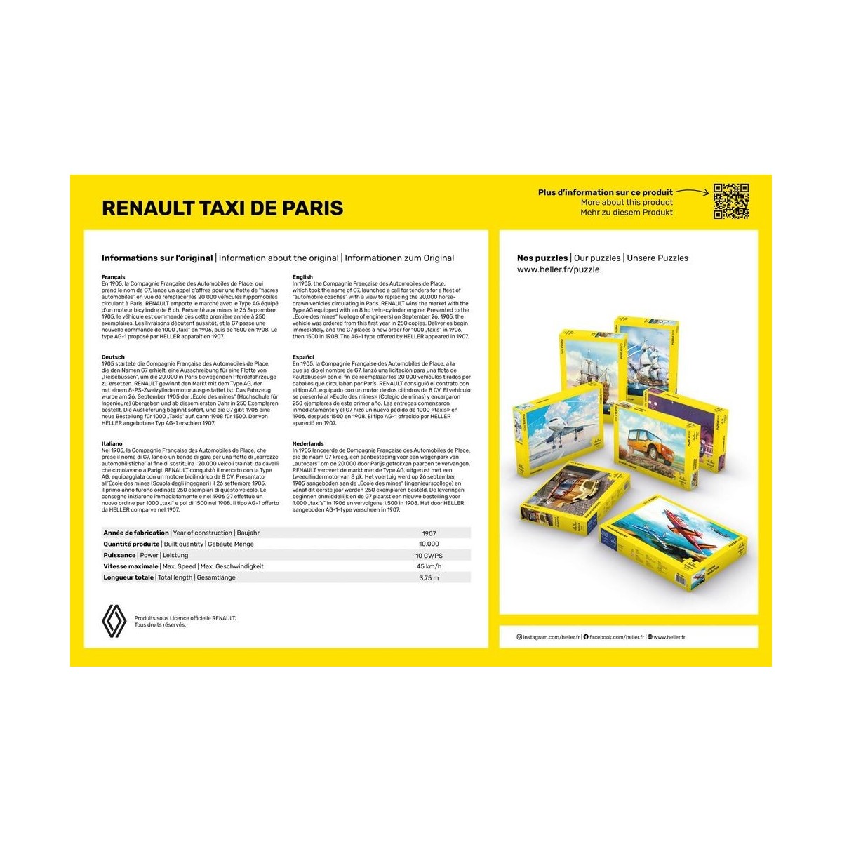 Renault Taxi Puzzle from Paris, 500 pieces Heller Heller HEL-20705 - 3