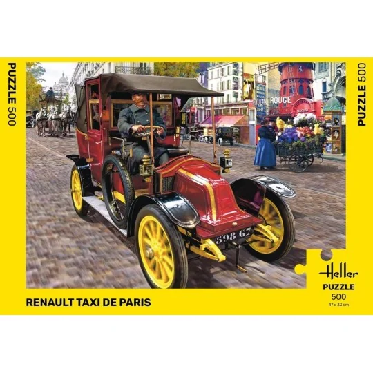 HEL-20705-Puzzle Renault Taxi de Paris, 500 pièces Heller